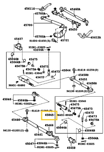 45045-69075 Toyota Land Cruiser Tolórúd Gömbfej 1999-2020 4. kép