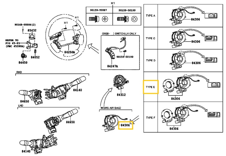 84307-0K020 Toyota Hilux Légzsák Átvezető Szalag Multikormányos GGN KUN LAN TGN 2008-2015 4. kép
