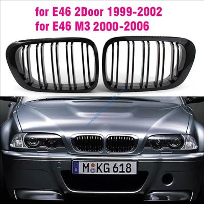 BMW E46 facelift coupe, cabrio fényes fekete hűtőrács / vese 2002-2005