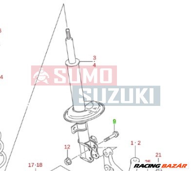Suzuki felfüggesztés csavar 09103-12051 2. kép