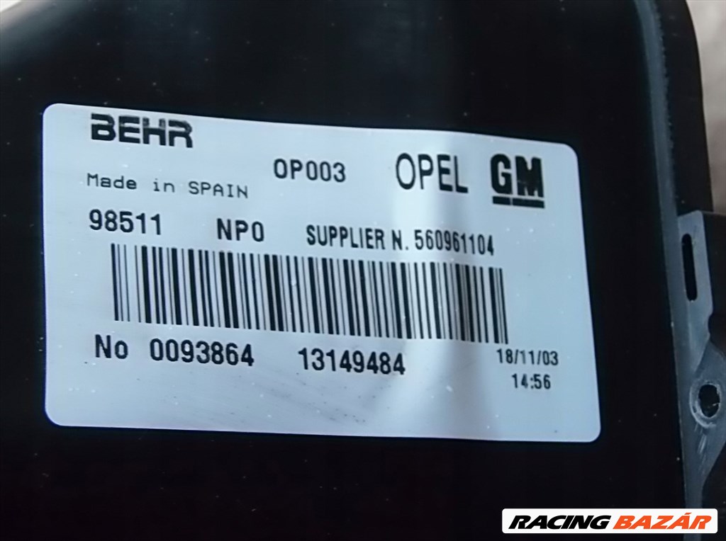 Opel Meriva A fűtőmtor 13149484 4. kép