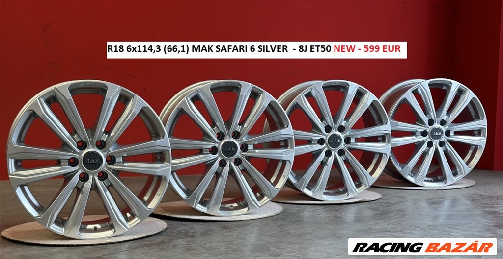 R18 6x114,3 (66,1) MAK SAFARI 6 SILVER   for MERCEDES X-CLASS  - 8J ET50  új felnik 1. kép