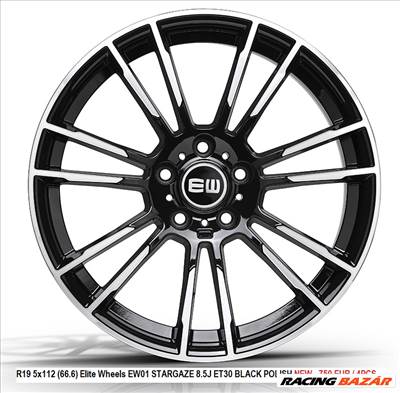R19 5x112 (66.6) Elite Wheels EW01 STARGAZE 8.5J ET30 BLACK POLISH  új bmw alufelnik