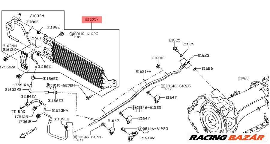 21606-4JZ2A OEM Nissan Navara Automata Váltó Olajhűtő D23 2.3 dCi YS23DDT 2014- 4. kép
