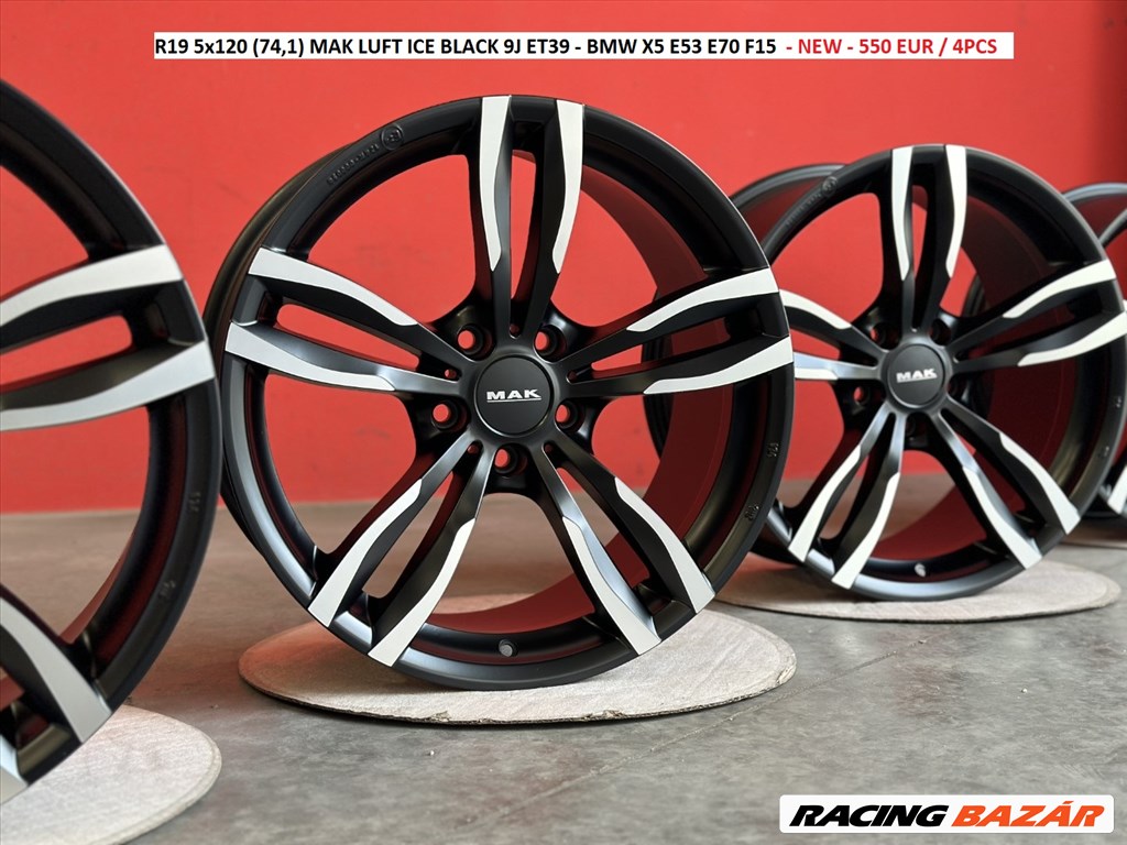 R19 5x120 (74,1) MAK LUFT ICE BLACK 9J ET39 - BMW X5 E53 E70 F15  - új felnik 19"  2. kép