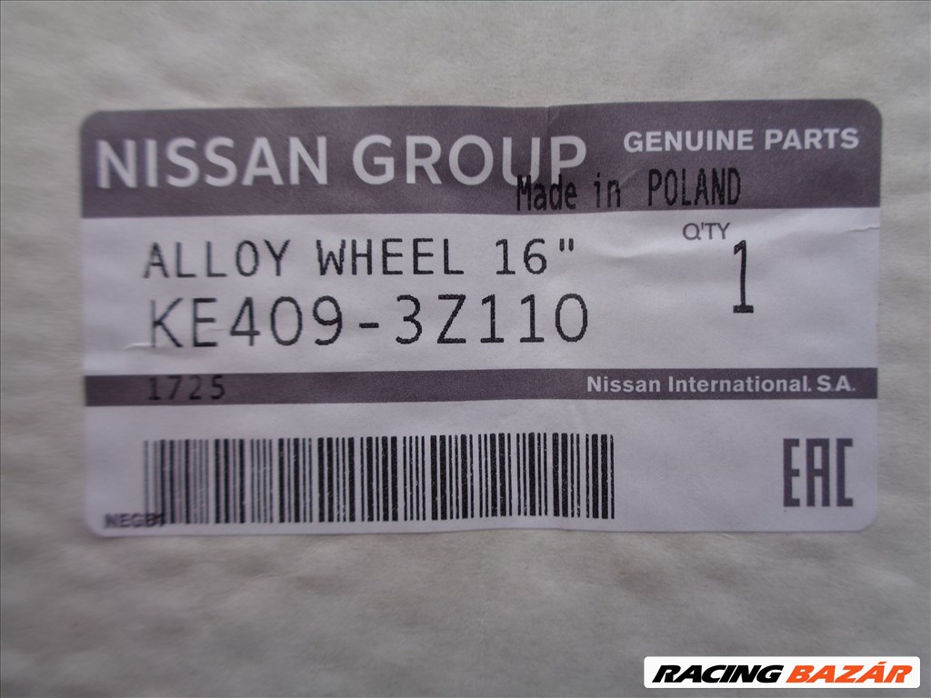Új Nissan Gyári alufelni 16-os, 5×114.3-as osztó dobozában eladó. 7. kép