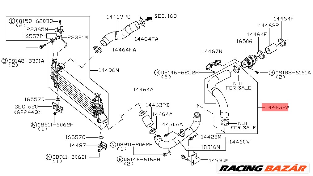 Nissan Pathfinder 2.5 dCi Turbó Intercooler cső 144635x02b 144635x04b 7. kép