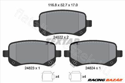 FÉKBETÉT KÉSZLET, TÁRCSAFÉK DODGE JC, JOURNEY, JOURNEY (JC), JOURNEY SUV - TEXTAR 2482201