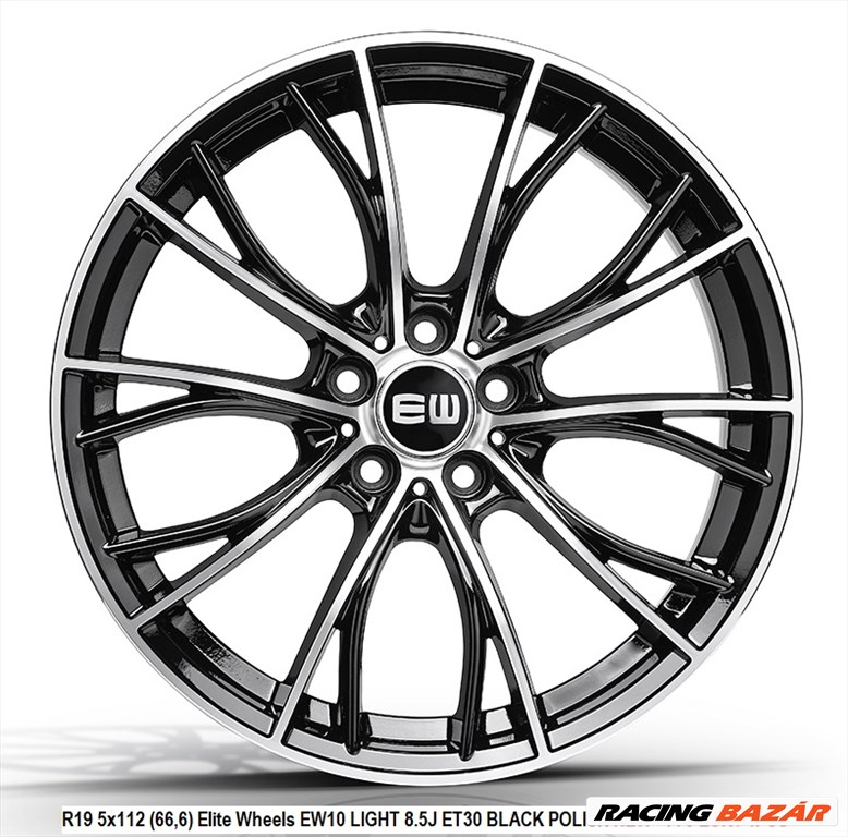 R19 5x112 (66,6) Elite Wheels EW10 LIGHT 8.5J ET30 BLACK POLISH  új alufelnik / BMW  1. kép