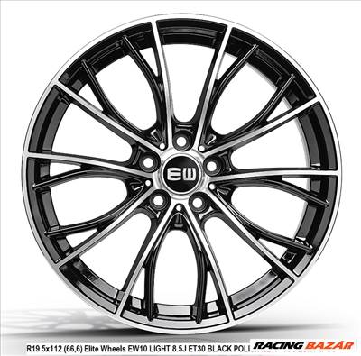 R19 5x112 (66,6) Elite Wheels EW10 LIGHT 8.5J ET30 BLACK POLISH  új alufelnik / BMW 