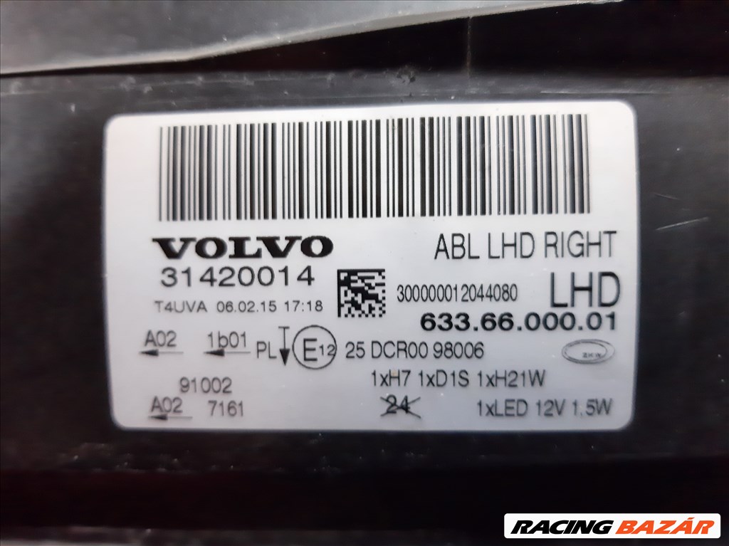 Volvo V70 Jobb fényszóró  31420014 2. kép