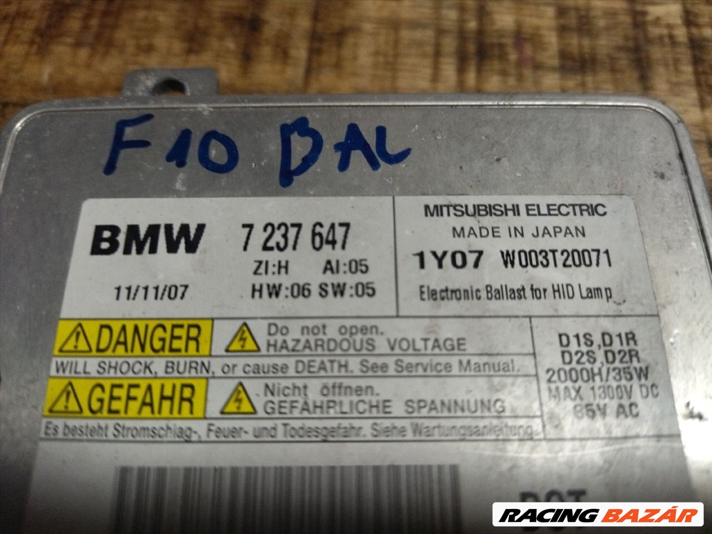 BMW 5 F10 xenon trafó 7237647 2. kép