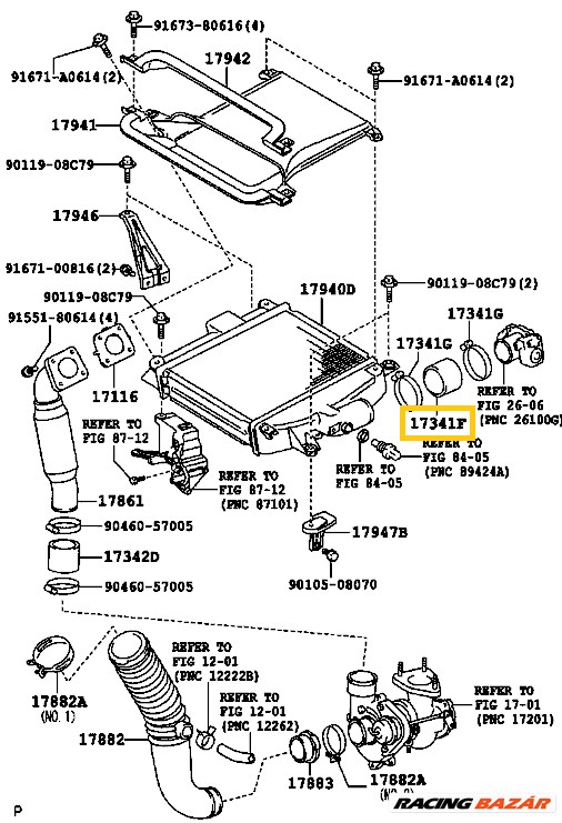 Toyota Hiace INTERCOOLER Levegőcső 1734130060 3. kép