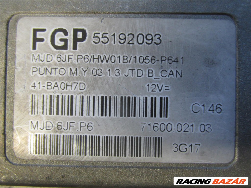 71973 Fiat Punto III.  1,3 Jtd motorvezérlő 55192093 3. kép