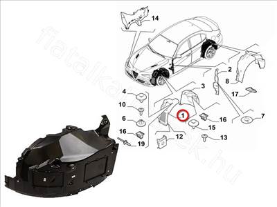 jobb első dobbetét  ALFA ROMEO GIULIA - FIAT eredeti 50567044