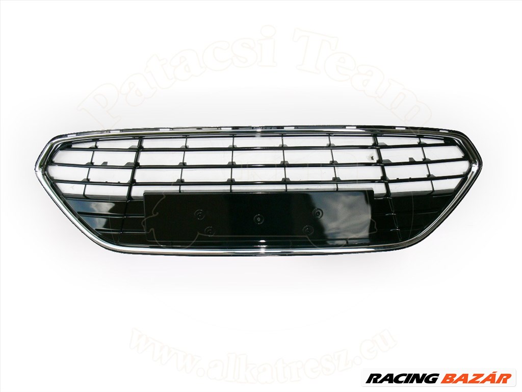 Ford Mondeo 2010-2014 - Rács a lökhárítóba közép +krómkeret, fényes fekete 1. kép