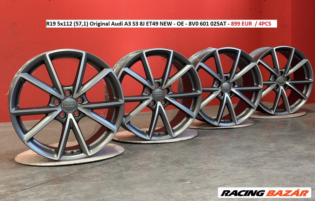 R19 5x112 (57,1) Original Audi A3 S3 8J ET49 új gyári alufelni szet 1. kép