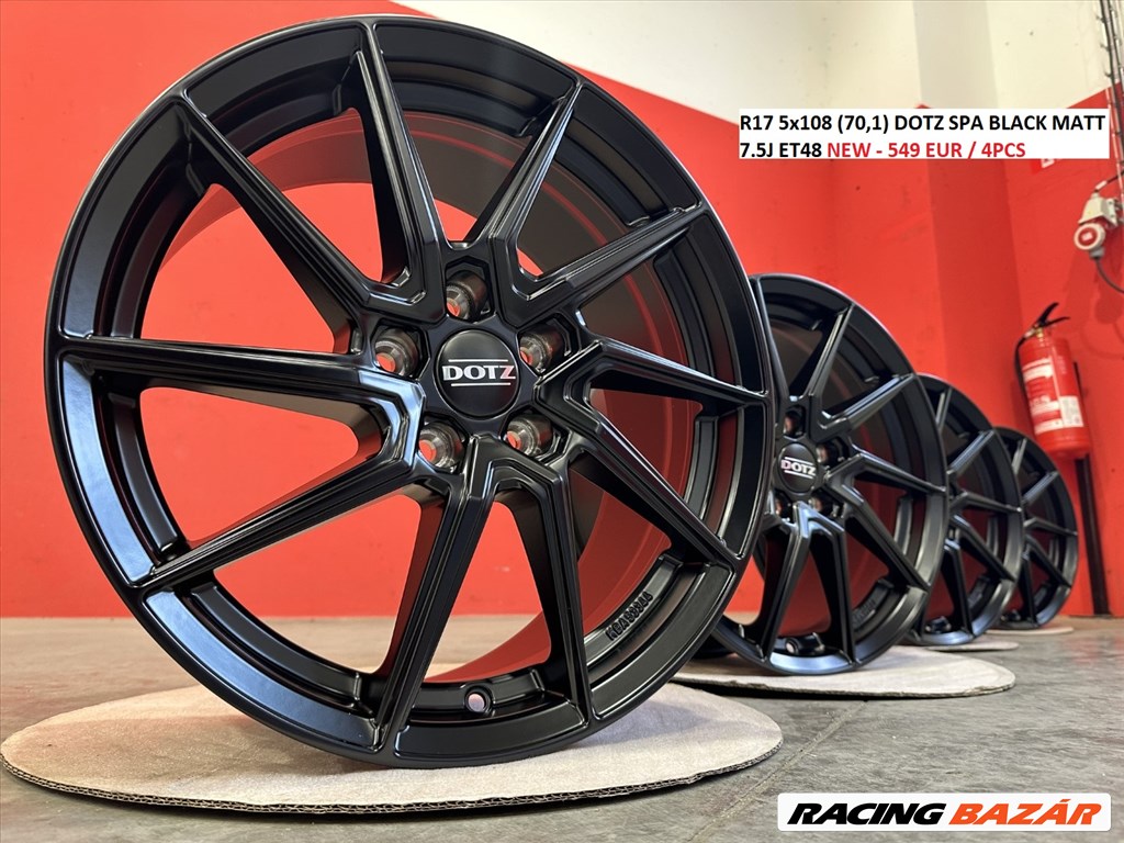 R17 5x108 (70,1) DOTZ SPA BLACK MATT 7.5J ET48  új alufelni szett 1. kép