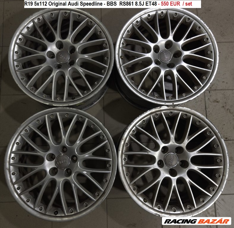 R19 5x112 Original Audi Speedline - BBS  RS861 8.5J ET48 19" kétrészes felnik  1. kép