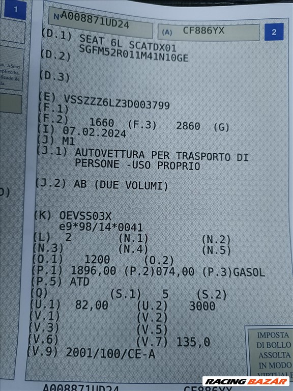 Seat Ibiza III 1.9 TDI gyári karosszéria elemek LS7N színben eladók ls7n6l atd19tdi 6. kép