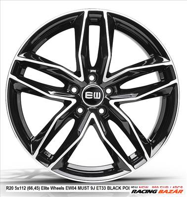 R20 5x112 (66,45) Elite Wheels EW04 MUST 9J ET33 Black polish új alufelnik 20"