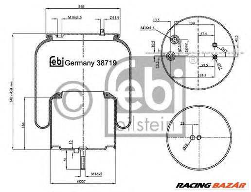 FEBI BILSTEIN 38719 - Légrugó rugótömb SCANIA 1. kép