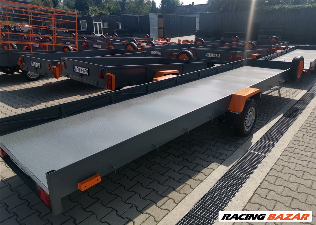 Új Orange hosszúanyag-szállító utánfutó (130x600 cm) 750 KG 1. kép
