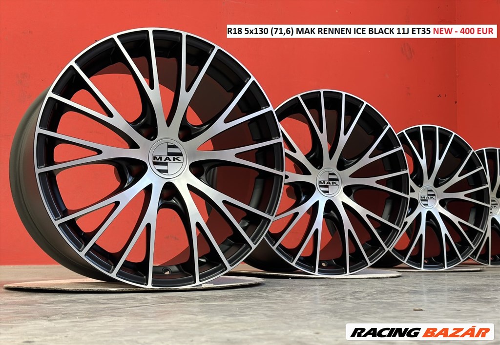 R18 5x130 (71,6) MAK RENNEN ICE BLACK 11J ET35  új alufelnik 18"  1. kép