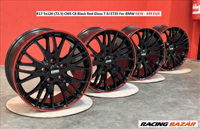 R17 5x120 (72.5) CMS C8 Black Red Gloss 7.5J ET35 For BMW új alufelnik