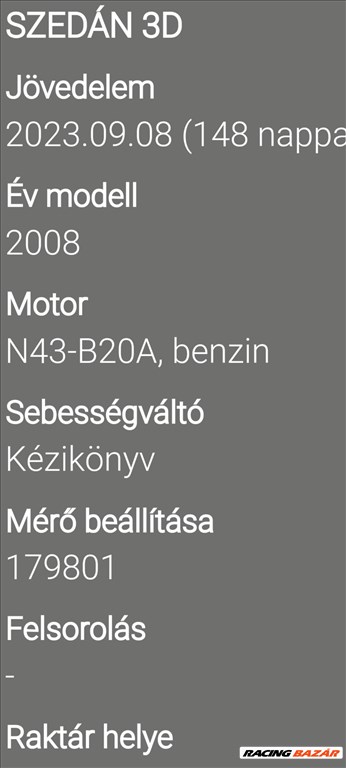 BMW 120, BMW 320, BMW 520 Motor n43b29a n43b20a 1. kép