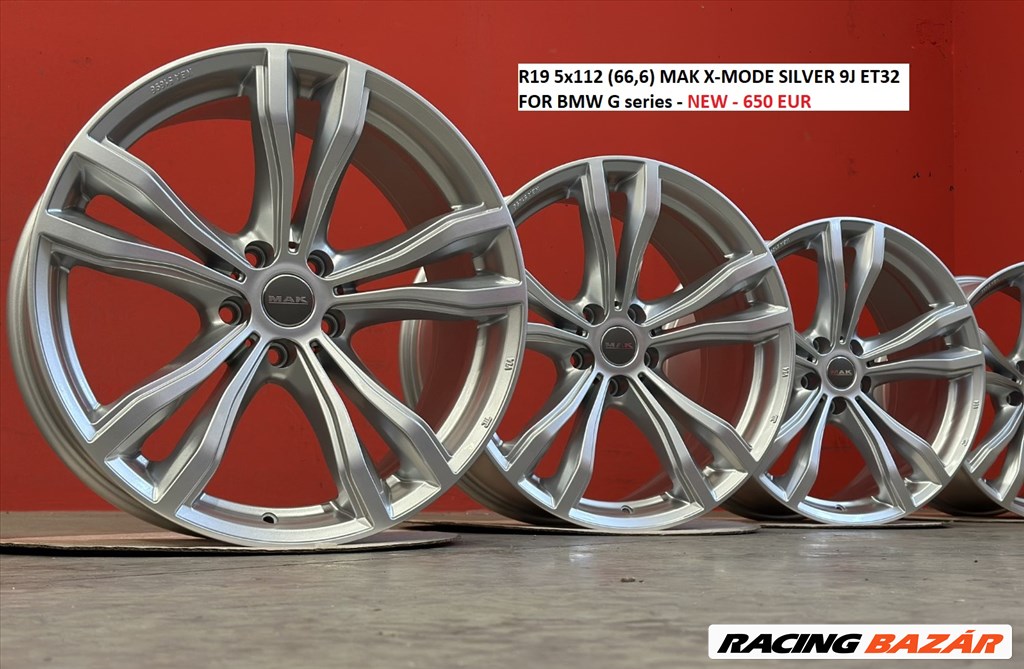 R19 5x112 (66,6) MAK X-MODE SILVER 9J ET32 FOR BMW G series új alufelnik 19" 1. kép