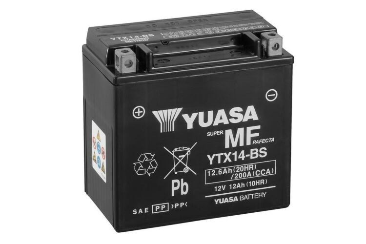 Yuasa YTX14-BS 12V Akkumulátor 12,6Ah 200A Indítóáram Bal+ 1. kép