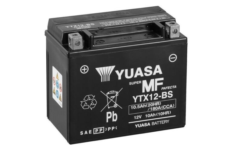 Yuasa YTX12-BS 12V Akkumulátor 10,5Ah 180A Indítóáram Bal+ 1. kép