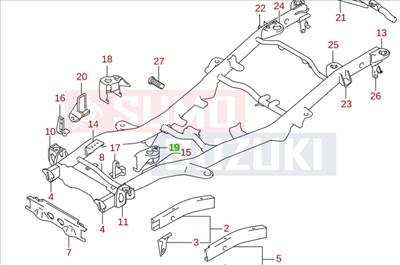 Suzuki Jimny SN413V spirálrugó tartó konzol alvázon bal 57830-84A00