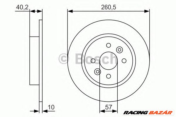 BOSCH 0 986 479 S85 - féktárcsa KIA 1. kép