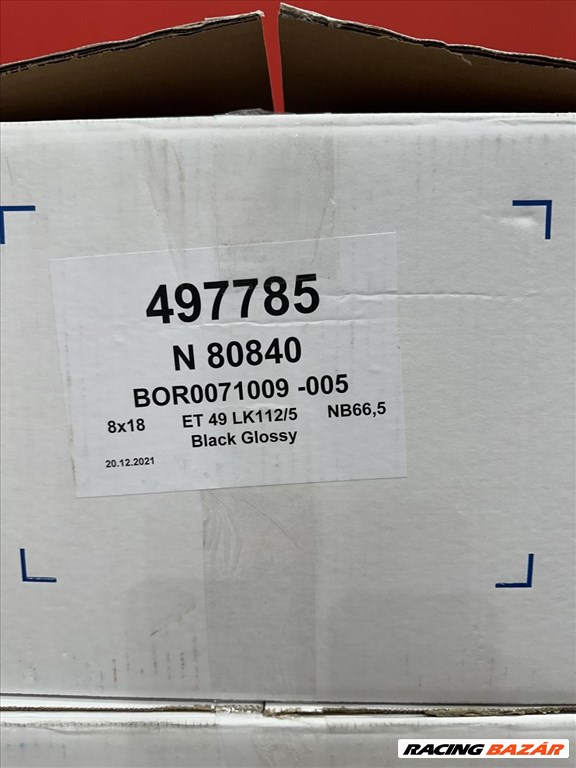 R18 5x112 (66.5) Borbet N Black Glossy 8J ET49 új felnik alufelnik 18"  5. kép