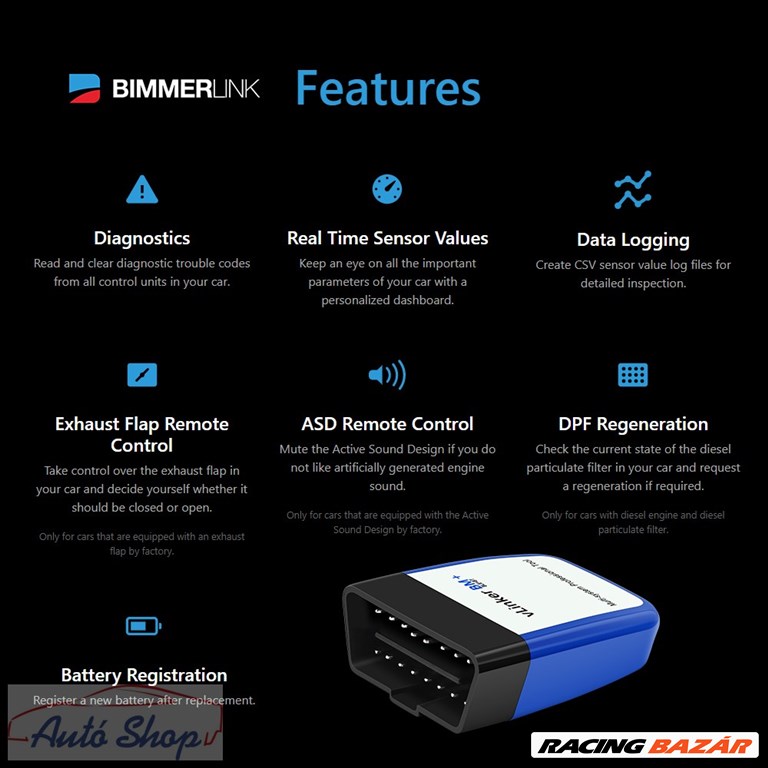 Diagnosztika Vgate VLinker BM+, BMW, BimmerCode, Reset, Élő adatok, DPF regenerálás, Vezérlőlapok, ASD, Programozás , WIFI  2. kép