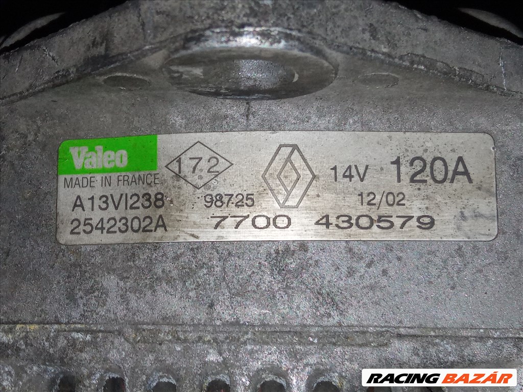 Renault 1.9 DTI 120A Generátor A13VI238 7700430579 2. kép