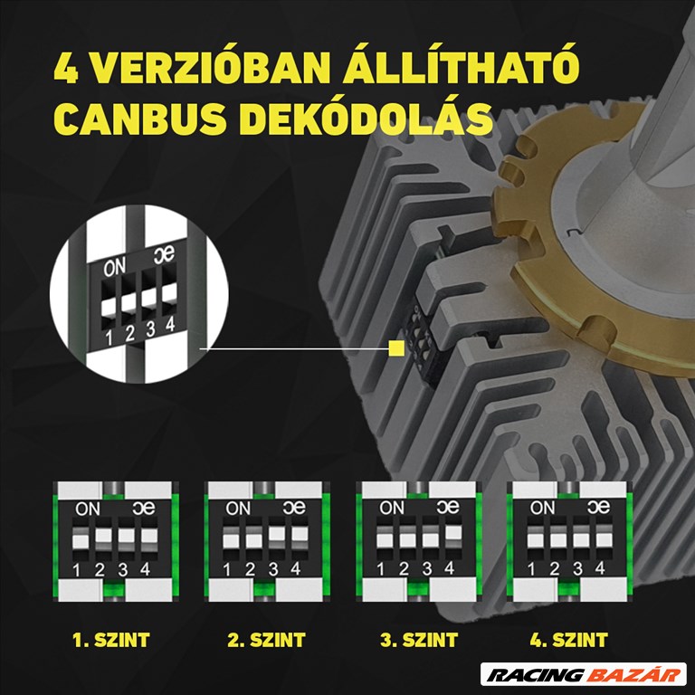 D1S LED izzó CANBUS 12V 6500K  Hideg fehér 5070 CSP LED autóba - X9L 6000 lm - 2db-os készlet 5. kép