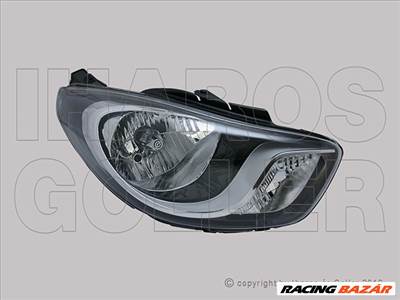 Hyundai I10 2008.05.01-2013.10.31 Fényszóró H4 jobb fekete h. 10.11- (motorral) DEPO (15C8)