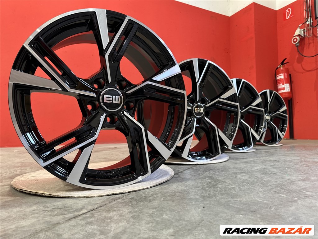 R17 5x112 (66,45) Elite Wheels EW16 THOTH 7.5J ET36 BLACK POLISH új felnik 17" audi vw skoda 2. kép