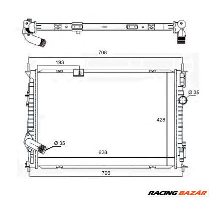 NRF 58455 - Vízhűtő (Hűtőradiátor) NISSAN 1. kép