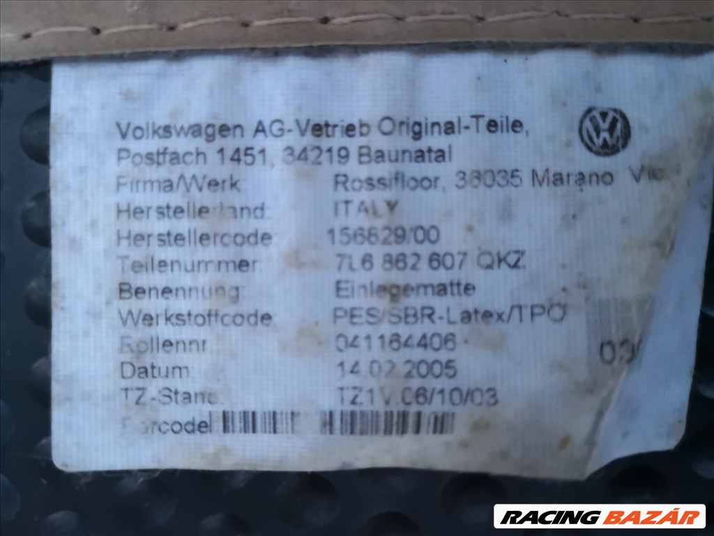 Volkswagen Touareg csomagtér szönyeg 4. kép