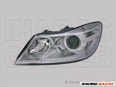 Skoda Octavia (1Z) 2009.01.01-2013.08.31 fényszóró H1/H7 bal króm házas Octavia logo nélk (motorral) (1758)