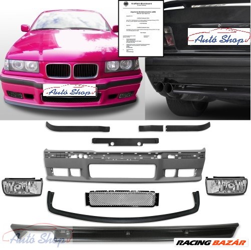 BMW E36  M3 M-TECH ELSő LÖKHÁRITÓ SZETT + KÖDLÁMPA SZETT + HÁTSÓ DIFUZOR  1. kép