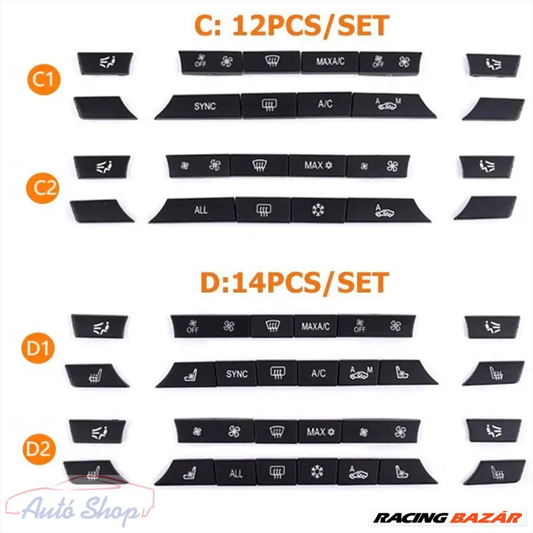 BMW klíma panel gombok gombok F01 F02 F06 F07 F10 F11 F18 F12 F13 F15 F16 , 61319313922, 61319313923, 61319313924 2. kép