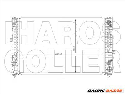 Skoda Superb 2001.12.01-2006.08.31 Vízhűtő (630x400x32) aut. váltóshoz R (0M7X)