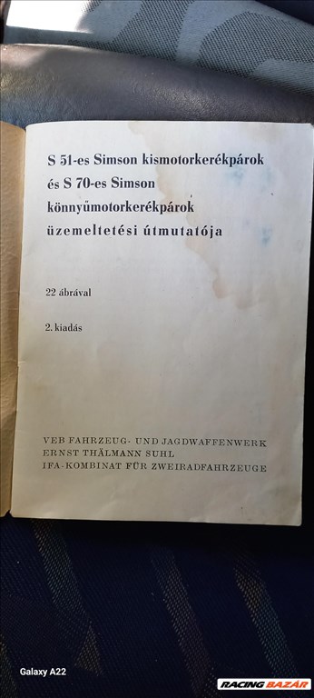 Simson S 51 és S 70 üzemeltetési útmutatója IFA mo 1. kép