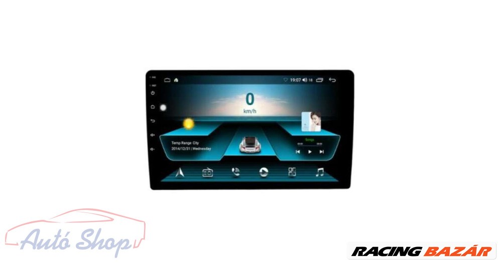 Android Autórádió 9 Hüvelykes 2Din GPS Érintőképernyős Wifi Bluetooth 2. kép