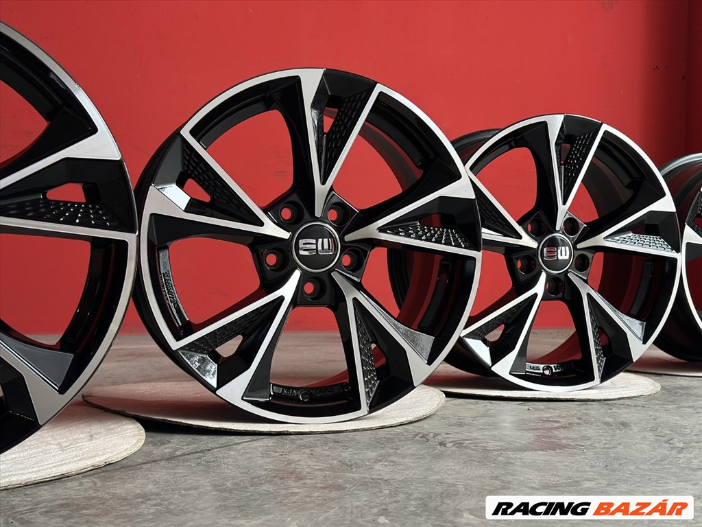 R17 5x112 (66,45) Elite Wheels EW15 LUSTER 7.5J ET45 BLACK POLISH  új alufelnik 17" 5. kép